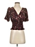 Nine Britton 100% Polyester Burgundy Short Sleeve Blouse Size XS - photo 1