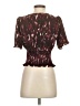 Nine Britton 100% Polyester Burgundy Short Sleeve Blouse Size XS - photo 2