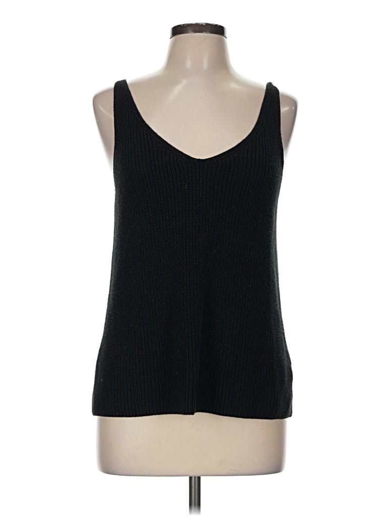 Pre-owned The Drop Tank Top Black Plunge Neckline Tops