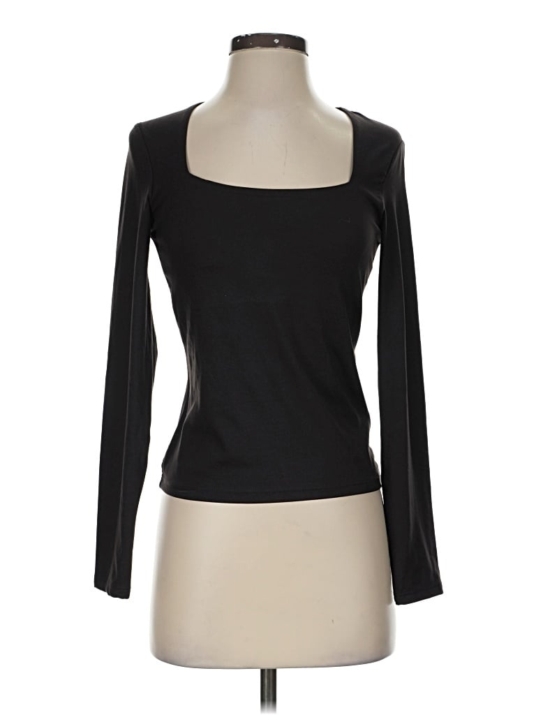 H&m 3/4 Sleeve T-shirt In Black