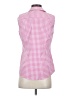 Talbots Checkered-gingham Pink Sleeveless Button-Down Shirt Size 2 - photo 2