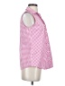 Talbots Checkered-gingham Pink Sleeveless Button-Down Shirt Size 2 - photo 4