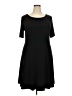Connected Apparel Solid Black Casual Dress Size 18 - photo 1