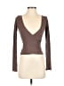 Carbon38 Brown Long Sleeve Top Size S - photo 1