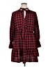 ELOQUII Elements 100% Polyester Plaid Burgundy Casual Dress Size 16 - photo 1