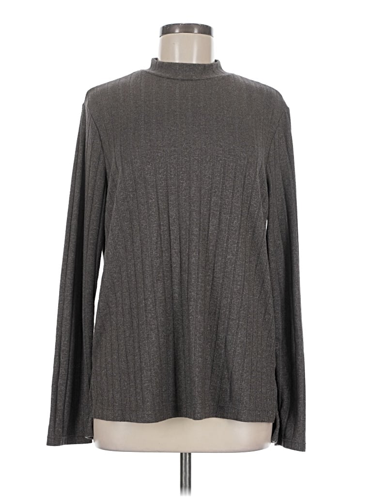 Pre-owned Matty M Long Sleeve Blouse In Gray