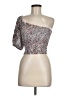 Willow & Root 100% Rayon Silver Short Sleeve Blouse Size M - photo 1