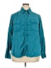 Lane Bryant 100% Lyocell Teal Long Sleeve Button-Down Shirt Size 18 - photo 1