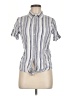 Japna Stripes Blue Short Sleeve Blouse Size M - photo 1