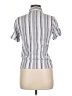 Japna Stripes Blue Short Sleeve Blouse Size M - photo 2