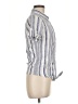 Japna Stripes Blue Short Sleeve Blouse Size M - photo 4