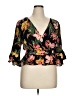 Shein Black 3/4 Sleeve Blouse Size 1XL - photo 1
