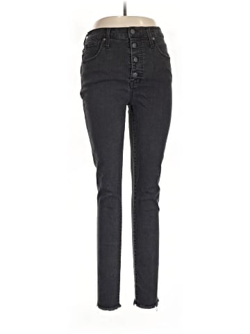 Madewell Tall 10" High-Rise Skinny Jeans in Berkeley Black: Button-Through Edition (view 1)