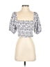 RVCA Blue Short Sleeve Blouse Size 10 - photo 1