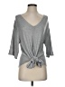 Elan Solid Gray 3/4 Sleeve Top Size S - photo 1
