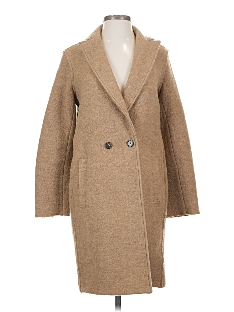 Pre-owned Jcrew Wool Coat In Tan