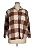 Old Navy 100% Cotton Plaid Brown 3/4 Sleeve Button-Down Shirt Size XL - photo 1