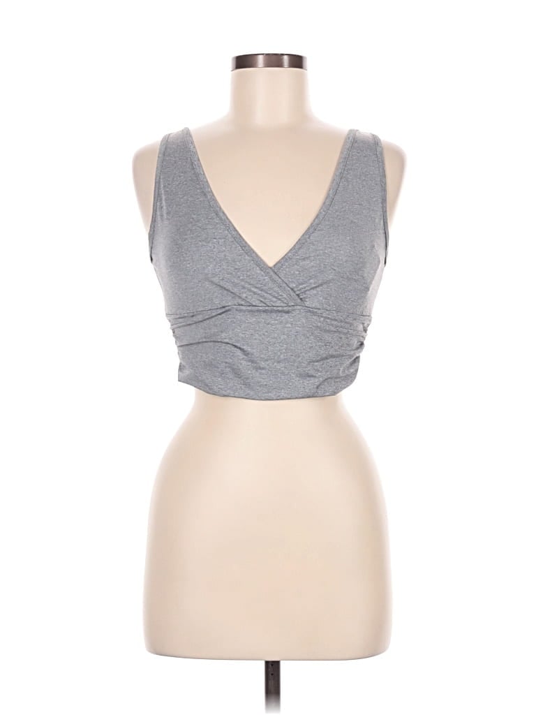 Shein Tank Top Gray Plunge Neckline Tops