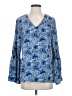 MICHAEL Michael Kors Blue Long Sleeve Blouse Size S - photo 1