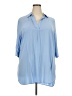 Unbranded 100% Rayon Blue 3/4 Sleeve Blouse Size 2X (estimated) - photo 1