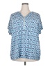 Croft & Barrow Plus Blue Short Sleeve Blouse Size XXL (estimated) - photo 1