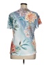 Chico's 100% Polyester Floral Blue Short Sleeve T-Shirt Size XL - photo 2