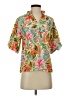 THML 100% Polyester Tropical Green Short Sleeve Blouse Size S - photo 1