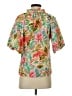 THML 100% Polyester Tropical Green Short Sleeve Blouse Size S - photo 2