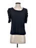 CeCe Black Blue Short Sleeve Top Size XS - photo 1