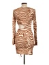 Shein 100% Polyester Animal Print Brown Cocktail Dress Size L - photo 2