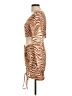 Shein 100% Polyester Animal Print Brown Cocktail Dress Size L - photo 5