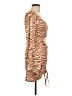 Shein 100% Polyester Animal Print Brown Cocktail Dress Size L - photo 4
