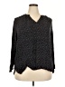 Basic Editions 100% Rayon Floral Black 3/4 Sleeve Blouse Size XXL - photo 1