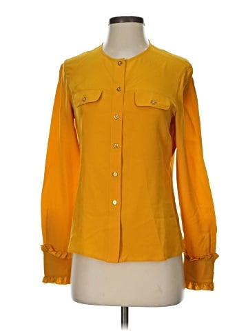 Tory Burch Long Sleeve Silk Top (view 1)