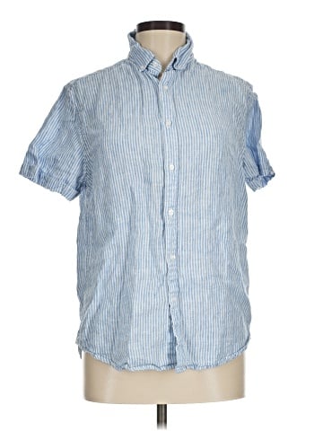 Denim & Flower Short Sleeve Button-Down Shirt (view 1)