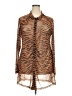 Wild Fable Animal Print Brown Long Sleeve Blouse Size XXL - photo 1