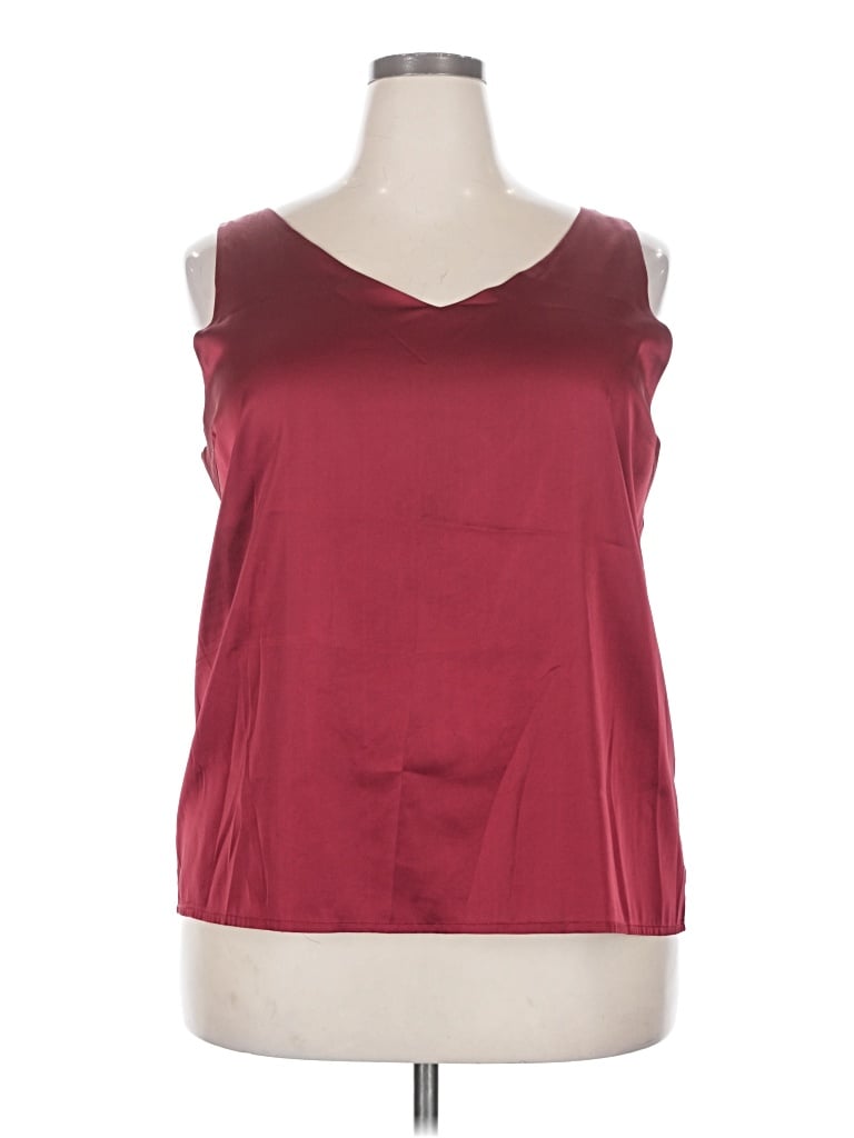Pre-owned Zeagoo Sleeveless Top Burgundy Scoop Neck Tops