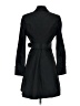 Karen Millen 100% Polyester Black Trenchcoat Size 2 - photo 2