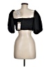 Boohoo 100% Polyester Black Short Sleeve Top Size 8 - photo 2