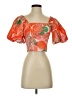 GB 100% Cotton Orange Short Sleeve Blouse Size XS - photo 1
