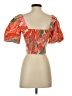 GB 100% Cotton Orange Short Sleeve Blouse Size XS - photo 2
