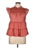 Monteau 100% Polyester Red Pink Short Sleeve Blouse Size L - photo 1