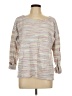 Talbots Jacquard Marled Ombre Stripes Tweed Multi Color Ivory Pullover Sweater Size L - photo 1