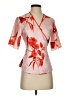 Ted Baker London 100% Polyester Orange Pink Short Sleeve Blouse Size 4 (1) - photo 1