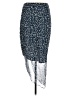 Veronica Beard 100% Silk Print Blue Casual Skirt Size 8 - photo 2