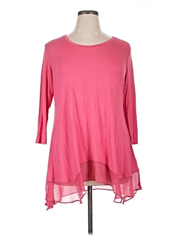 LOGO by Lori Goldstein 3/4 Sleeve Top (view 1)