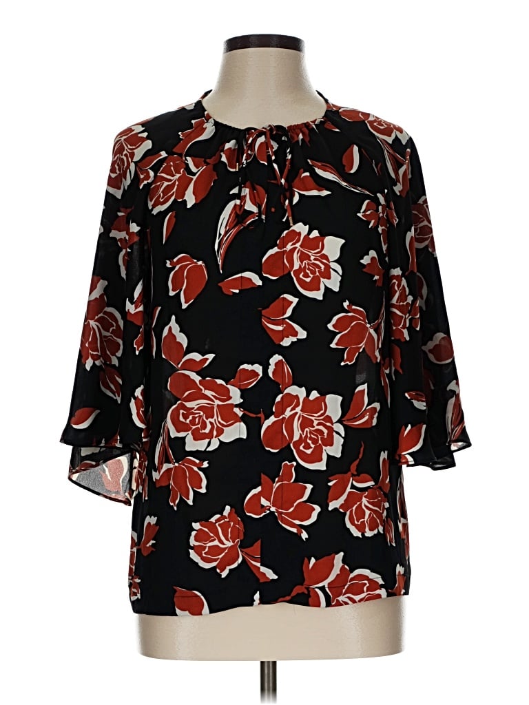 Pre-owned Cece 3/4 Sleeve Blouse In Black