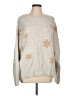 CeCe Floral Silver Pullover Sweater Size L - photo 1