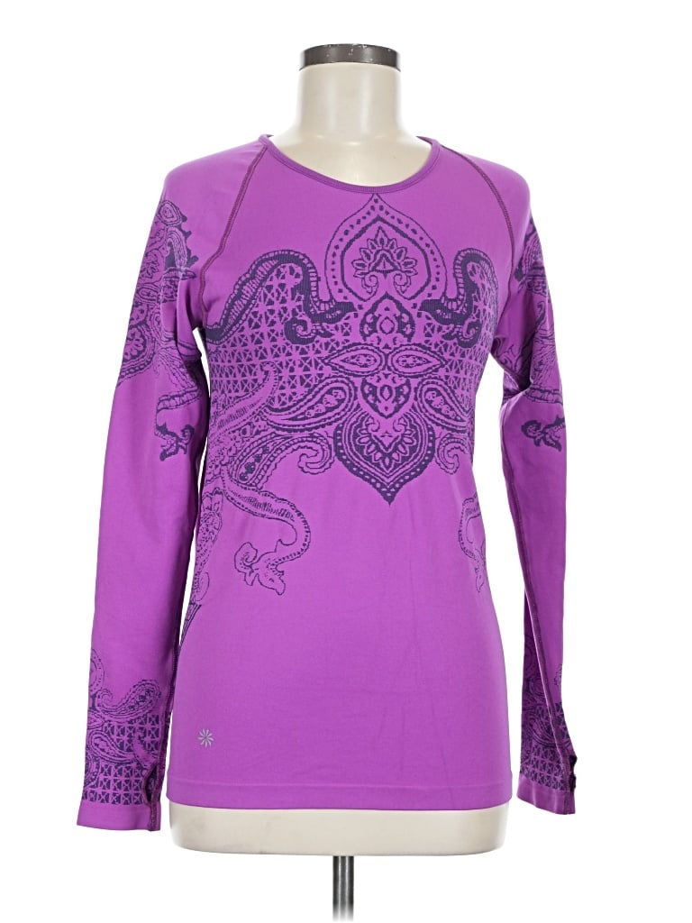 Pre-owned Athleta Long Sleeve T-shirt In Purple