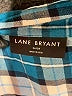 Lane Bryant Plaid Blue Long Sleeve Button-Down Shirt Size 26 - 28 Plus - photo 7